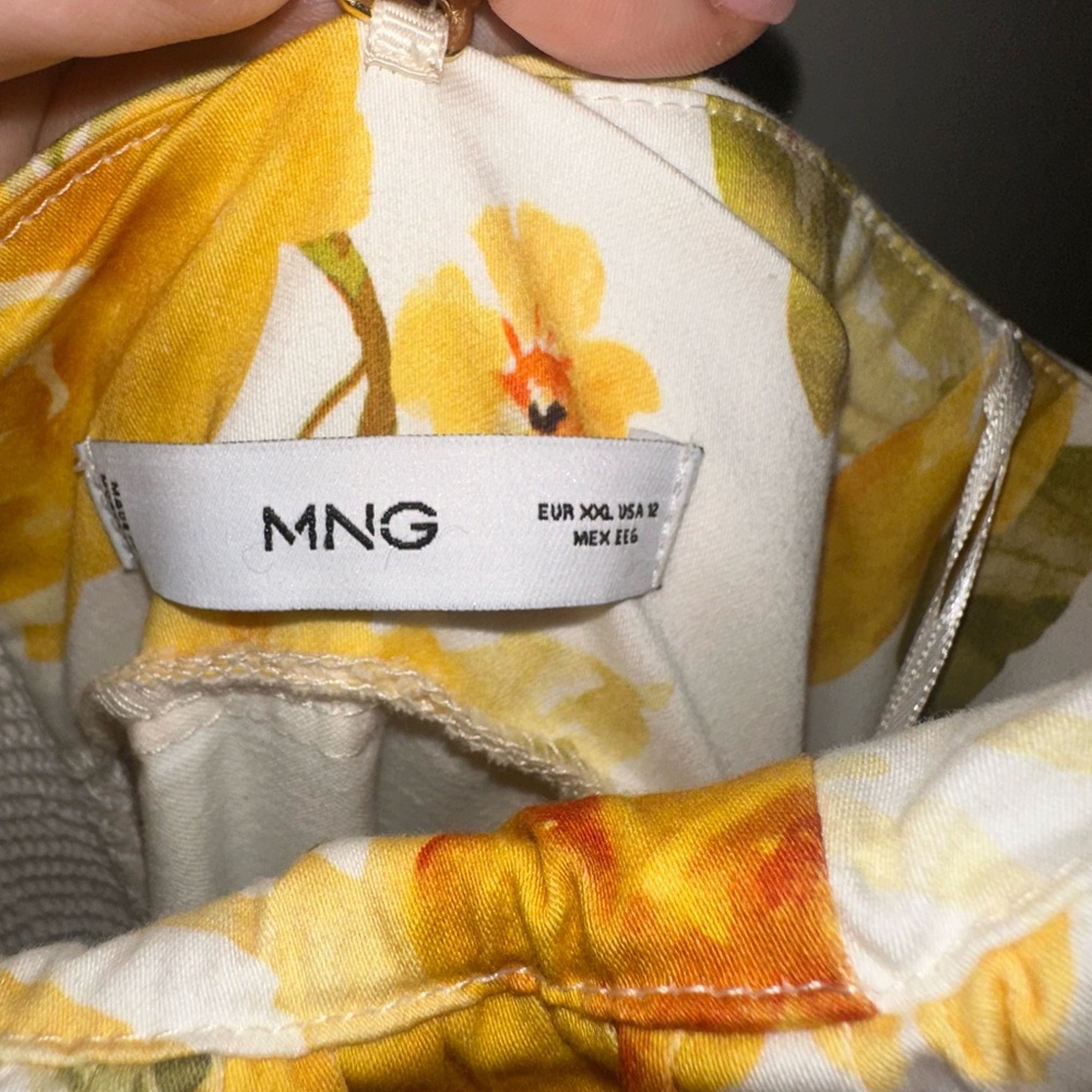 Mango Yellow and White Floral Midi Dress - Picture 7 of 8
